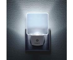 Integral Veilleuse LED Pack X2, avec DÃ©tecteur Automatique Jour/Nuit, format Prise Electrique Blanc Mat