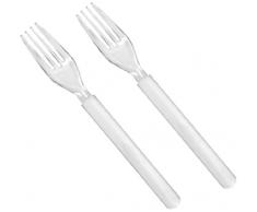 Papstar 10082 Fourchette Plastique - Premium - Transparent