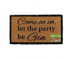 JVL Paillasson en Fibre de Coco avec Dos en Latex Design Gin Marron Taille Unique