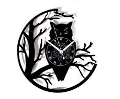 Instant Karma Clocks Horloge Murale en Vinyle Disque LP 33 Tours idÃ©e Cadeau Vintage Handmade Instant Karma-Arbre Nuit Branches Hibou Silencieux