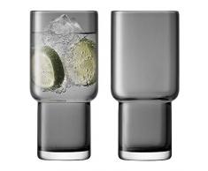 LSA International Utilitaire de Gobelet 300Â ML Ardoise X 2, Gris, 8.2Â x 8.2Â x 10Â cm