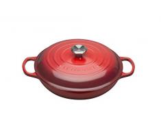 Le Creuset, Faitout en Fonte Ãmaillée, Rond, à 30cm, 3.2 L, Compatible avec Toutes Sources de Chaleur (Induction Incluse), 5.555 kg, Cerise