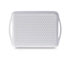 Zeller Present 99942 Plateau en Plastique avec Revêtement Antidérapant Blanc 45,5 x 32 x 4,5