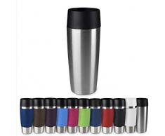 Emsa 513351 TRAVEL MUG - Mug isotherme fermeture par pression Quick Press, 100% hermétique, 360 ml, Argent,