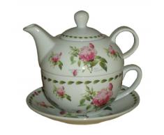 Lesser and Pavey Plateau Motif Rose Designer Redoute Service Ã thÃ© pour 1 Personne Blanc