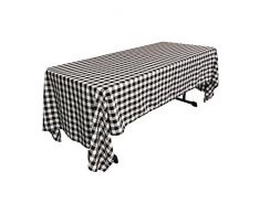 La Lin Vichy Ã Carreaux Nappe Rectangulaire, Polyester, Noir/Blanc, 152.4 x 305 x 0.04 cm