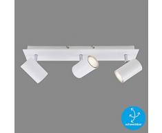 Briloner Leuchten Plafonnier blanc avec 3 spots orientables â Ampoules GU10, 40w maximum