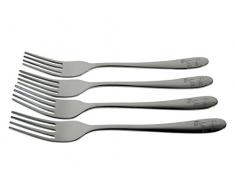 Viva Haushaltswaren 4 Enfants Fourchettes en Acier chromé, Motif Cheval Couverts pour Enfant, Chrome, Argent, 17 x 2,5 x 1 cm, de 38505 #