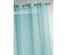 HomeMaison Voilage tissÃ© et filetÃ© Ã Grande Largeur, 100% Polyester, Turquoise, 140 x 240 cm