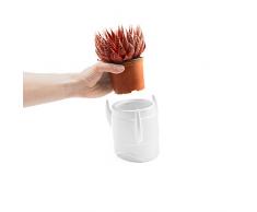 Luckies of London LUKROCK Pot de Fleurs en Forme de Fusée, Blanc, 14,5 x 15 x 15 cm