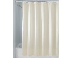 InterDesign Carlton rideau de douche tissu pour salle de bain, rideau douche imperméable en polyester, rideau baignoire avec Åillets renforcés, beige