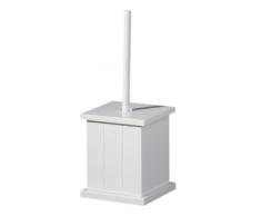 Premier Housewares Porte-Brosse de Toilette avec Brosse WC. Porte Balais en Bois Blanc