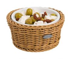 Westmark Saleen 2100204160Â Petit Panier Rond avec Bol en Porcelaine Beige, Beige, Ã 13 cm