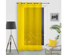 Soleil docre Rideau uni ÃÂ Oeillets 135x180 cm Alix Jaune, Polyester, 135x250 cm