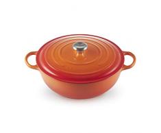 Le Creuset, Marmite Signature en Fonte Ãmaillée avec Couvercle, à 32 cm, Ronde, Compatible avec Toutes Sources de Chaleur (Induction Incluse), Capacité : 4.1 L, 4.6.275kg, Volcanique