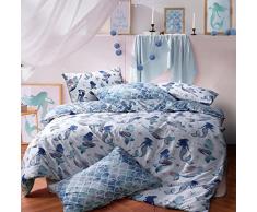 Sleep Down Housse de Couette rÃ©versible Quulit Entretien Facile Antiallergique Doux et Lisse avec taies doreiller, Coton Polyester, Multicolore, King