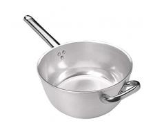 Pentole Agnelli Paiolo Marmite pour Polenta, en Aluminium, Fond Induction de 7 mm épaisseur, avec Manche Tubulaire en Acier Inoxydable, Argent 20 cm Argent