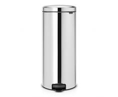Brabantia 114366 Poubelle à Pédale Newicon avec Seau en Plastique, 30 L - Acier Brillant