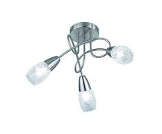 Reality, Plafonnier, Colmar 3xE14, max.28,0 W Verre satiné, Transparent claire, Corps: metal, Nickel mat Ã:47,0cm, H:25,0cm IP20