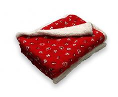 Soleil dOcre 512116 Coeur Plaid Polaire ImprimÃ© Sharpa Polyester Rouge 160 x 120 cm