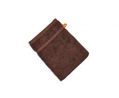 baidani 50e00001.00007 Gant de Toilette â Lot de 4 Coton Gant de Toilette, Marron, 8 x 15,2 cm