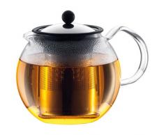 Bodum - 1802-16 - Assam - Théière à Piston en verre - Filtre et Couvercle inox - 1.5 L