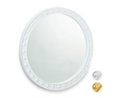 Relaxdays 10025536_49 mural rond, Miroir Ã accrocher, Salon, salle de bain & WC, â env. 50,5 cm avec cadre, Blanc, PP, verre, carton, 50,5 x 50,5 x 2,5 cm