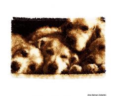 Kit tapis au point noué Chien dormant