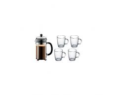 Bodum - K1928-16COS - Set Chambord - CafetiÃ¨re Ã Piston Inox 1 L - 4 Mugs Bistro 0.35L