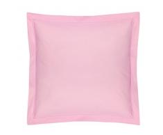 Blanc des Vosges Uni 57 Fils Taie, Coton, Rose, 65x65 cm