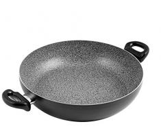 Home Maitre Sauteuse 2Â poignÃ©es, Anti-adhÃ©sif, Aluminium, Noir, 46.5Â x 32.5Â x 7.5Â cm