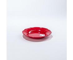 Baci Assiette Creuse mélamine, Mélamine, Rouge, 23 x 23 x 4 cm