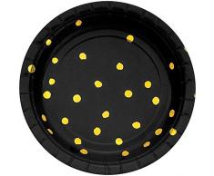 Creative Converting 329932 Touch of Color 96-Count Petit/Dessert Assiettes en Papier Velours Noir