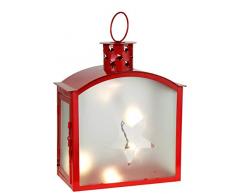 Star 861-10 Staris Lanterne de Jardin Rouge 8 LEDs Blanc Chaud 25 x 20 cm