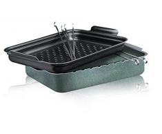 Bialetti Y0C5LD0002 Plat + Support + Brochettes, Aluminium, Gris, 0 cm