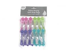 Elliott Lot de 24 Pinces Ã Linge softgrip avec extrÃ©mitÃ©s en Forme de Fleurs