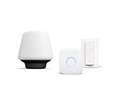 Philips Hue Wellness Lampe de Table White Ambiance E27 9,5 W + pont de connexion (télécommande incluse) - Noir