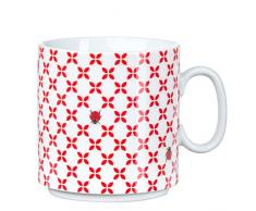 Feinkost Käfer 104907 Vaisselle Porcelaine, Blanc/Rouge, 10,5 x 8 x 8 cm