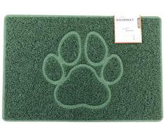 Nicoman â Paillasson avec Impression de Patte en Relief, Paillasson Spaghetti, Vert, Small (60x40cm)