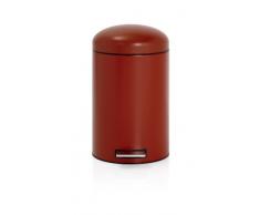 Brabantia 479069 Poubelle à Pédale Retro Bin Motion Control Seau Intérieur Plastique 12 L Deep Red