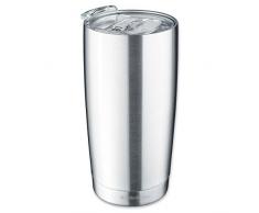 Isosteel VA-9583 Gobelet 0,6L de Acier Inoxydable Argent, 8,6 cm