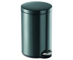 Durable 341158 Poubelle à Pédale Silencieuse 12 litres 250 mm en Métal Peint Coloris Anthracite