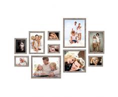 Deknudt Frames S45RH7WALL2 Cadre Photo avec RÃ¨gle Pratique pour lAccrochage Bois Gris/Beige 29,7 x 34,80 x 1,6 cm