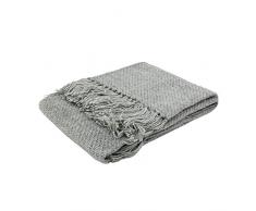 Thedecofactory 127457 Plaid, Polyester, Gris Clair, 127 x 152 x 3 cm