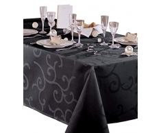 CALITEX Nappe Damassée Enduite Madigan Encre rectangulaire 140x250