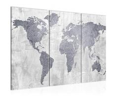Tableau decoration murale Carte du monde 120 x 80 cm - XXL Impression sur Toile Salon Appartment 3 Parties - prÃªt Ã accrocher - 104331c