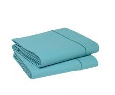 Blanc des Vosges Uni 57 Fils Taie de Traversin - Coton - Emeraude - 90 x 190 cm