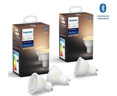 Philips Hue 3 Ampoules LED Connectée White Ambiance GU10 Compatible Bluetooth, Fonctionne avec Alexa