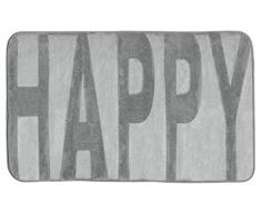 Wenko 22256100 Memory Foam Happy Tapis de Salle de Bain Polyester Gris ConcrÃ¨te 80 x 50 x 1,5 cm