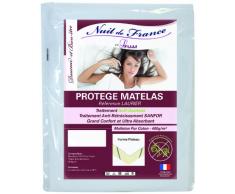 Nuit De France 329398 140/200 Protège Matelas Coton Blanc 200 x 140 x 1 cm